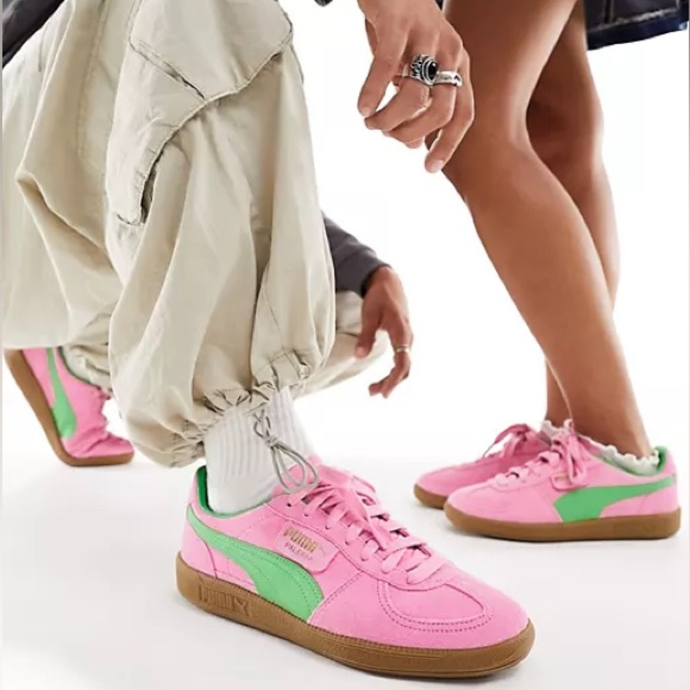 PUMA Palermo OG "Pink/Green" Women's Shoe  Pink + Green Puma Palermo Sneakers